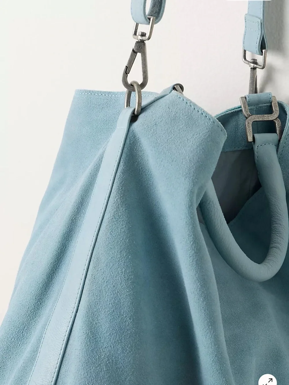 Free People Powder Blue Suede Hobo Bag - Picture 5 of 6